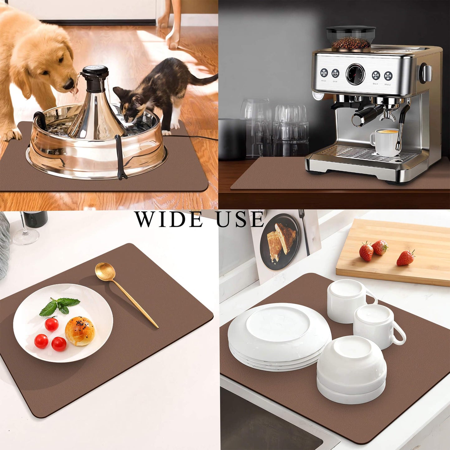 Kitchen Counter Mat for Coffee Maker - Absorbent & Quick-Dry Bar Pad with Non-Slip Backing, Protective V1107-CS-GZNXSSGD65060
