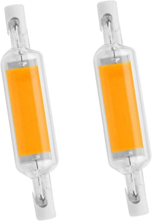 2PCS 10W R7S LED COB Bulb, Dimmable 78mm Double-Ended J-Type T3 Lamp, 100W Halogen Equivalent, 1000LM 6000K V1107-CS-HCDSDD