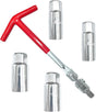 Universal T-Handle Spark Plug Socket Wrench Set for Car, Motorcycle & Lawn Mower Maintenance with Flexible V1107-CS-HHSTTBS
