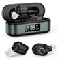 Rechargeable In-the-Ear Hearing Aids with Charging Case and LCD Display - Ultra-Compact Sound Amplifier for V1107-CS-HLCHS
