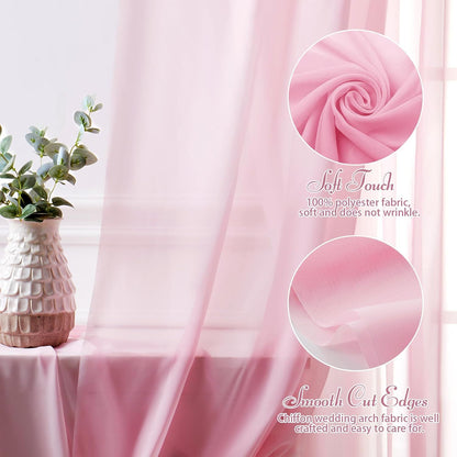 2 Pack Elegant Chiffon Wedding Arch Draping Fabric Panels for Outdoor Ceremony Backdrop and Party Decoration V1107-CS-HLSM2