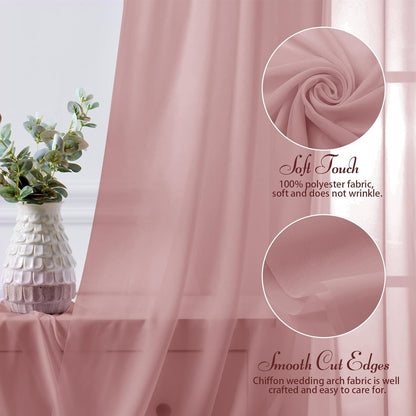 2 Pack Elegant Chiffon Wedding Arch Draping Fabric Panels for Outdoor Ceremony Backdrop and Party Decoration V1107-CS-HLSM4