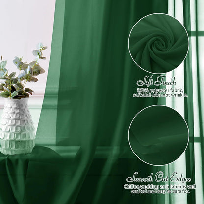 2 Pack Elegant Chiffon Wedding Arch Draping Fabric Panels for Outdoor Ceremony Backdrop and Party Decoration V1107-CS-HLSM6