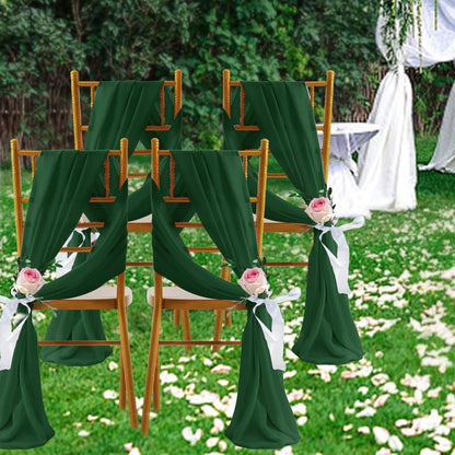 2 Pack Elegant Chiffon Wedding Arch Draping Fabric Panels for Outdoor Ceremony Backdrop and Party Decoration V1107-CS-HLSM6