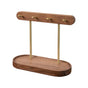 Modern Walnut Wood Key Holder with Brass Hooks - Desktop Organizer for Keys, Jewelry, Watches, and Small V1107-CS-HTMBJZWJ
