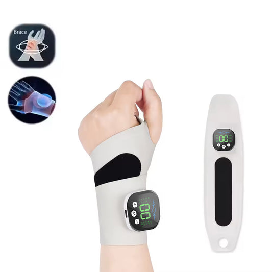 Smart Wrist Massage Brace with 10 Modes & 29 Intensity Levels - Rechargeable Heat Therapy and TENS for Pain V1107-CS-HWAMQ