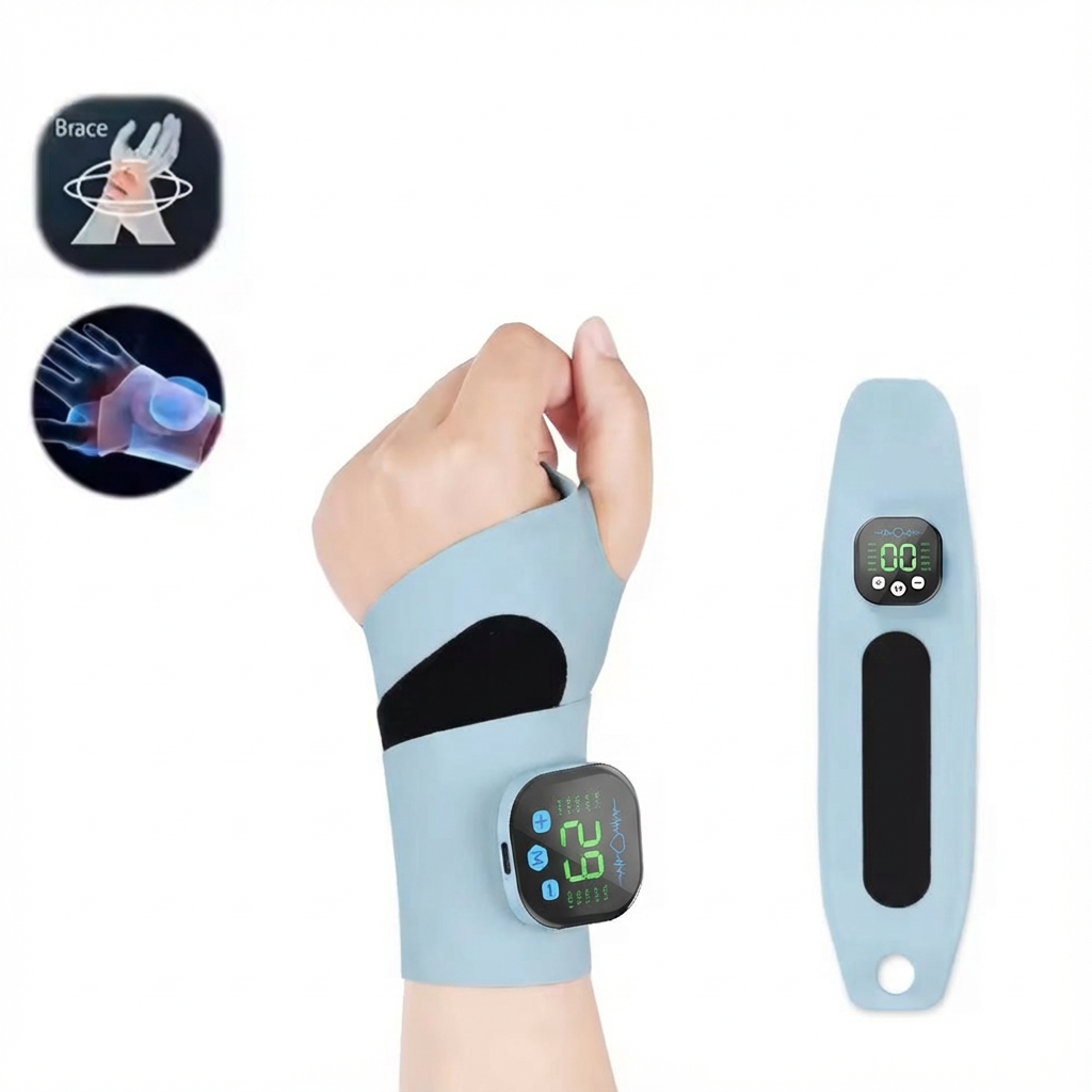 Smart Heated Wrist Support with Vibration Massage - 3 Heat Levels & 10 Modes for Comfort, Recovery & Daily V1107-CS-HWAMQ1