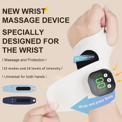Smart Heated Wrist Support with Vibration Massage - 3 Heat Levels & 10 Modes for Comfort, Recovery & Daily V1107-CS-HWAMQ1