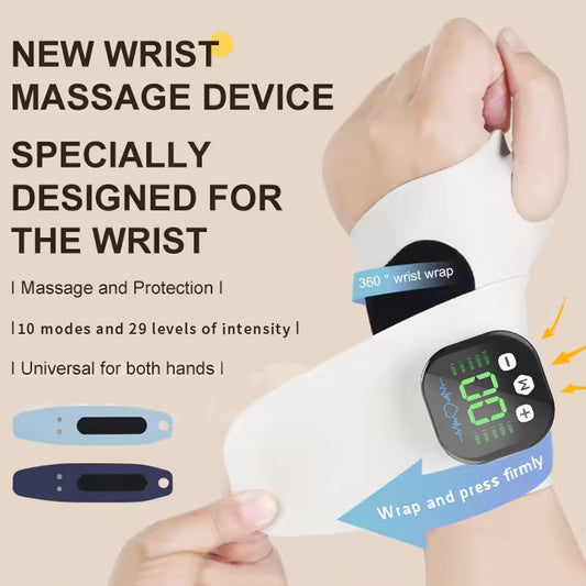 Smart Heated Wrist Support with Vibration Massage - 3 Heat Levels & 10 Modes for Comfort, Recovery & Daily V1107-CS-HWAMQ1