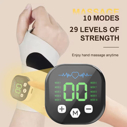 Smart Heated Wrist Support with Vibration Massage - 3 Heat Levels & 10 Modes for Comfort, Recovery & Daily V1107-CS-HWAMQ1