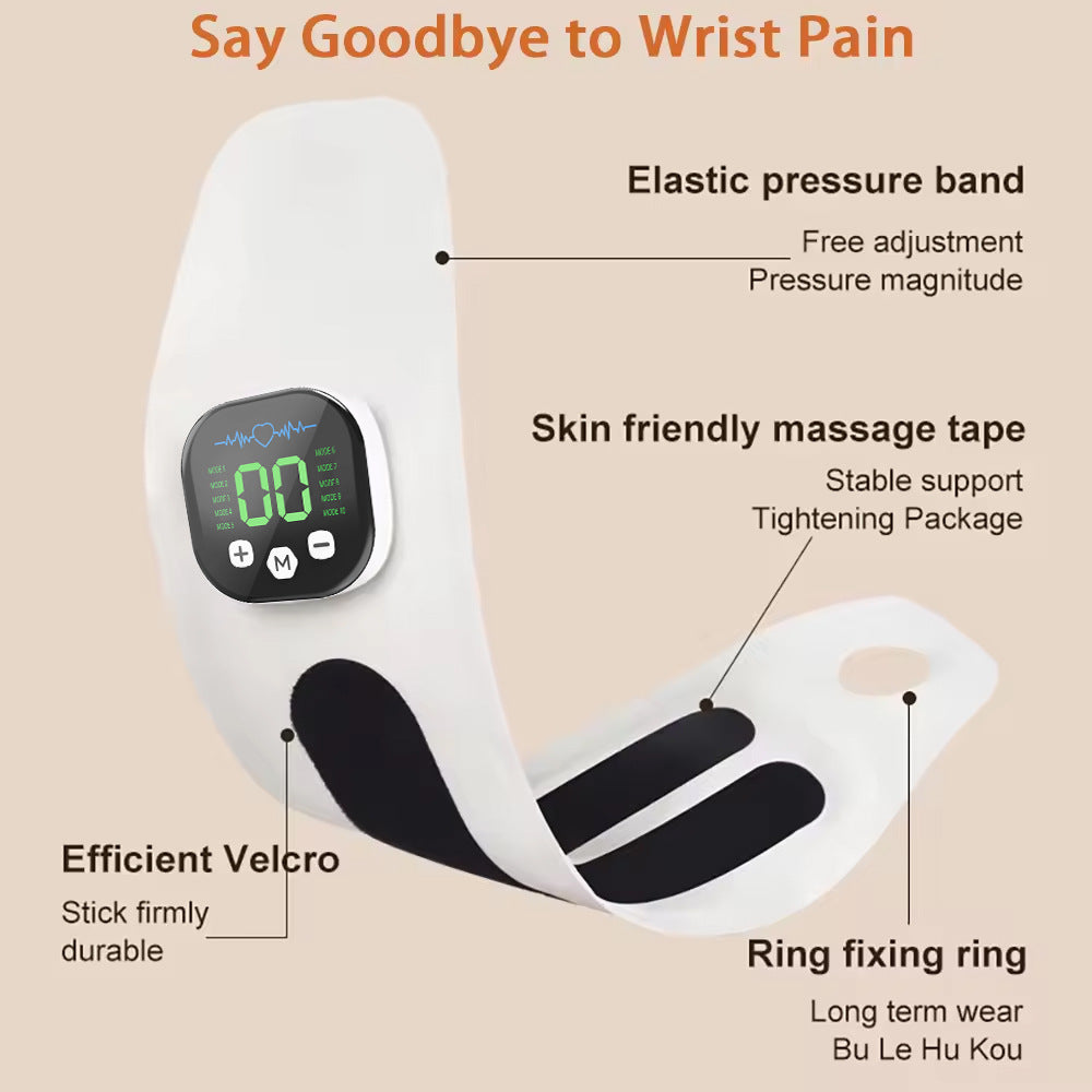 Smart Heated Wrist Support with Vibration Massage - 3 Heat Levels & 10 Modes for Comfort, Recovery & Daily V1107-CS-HWAMQ1