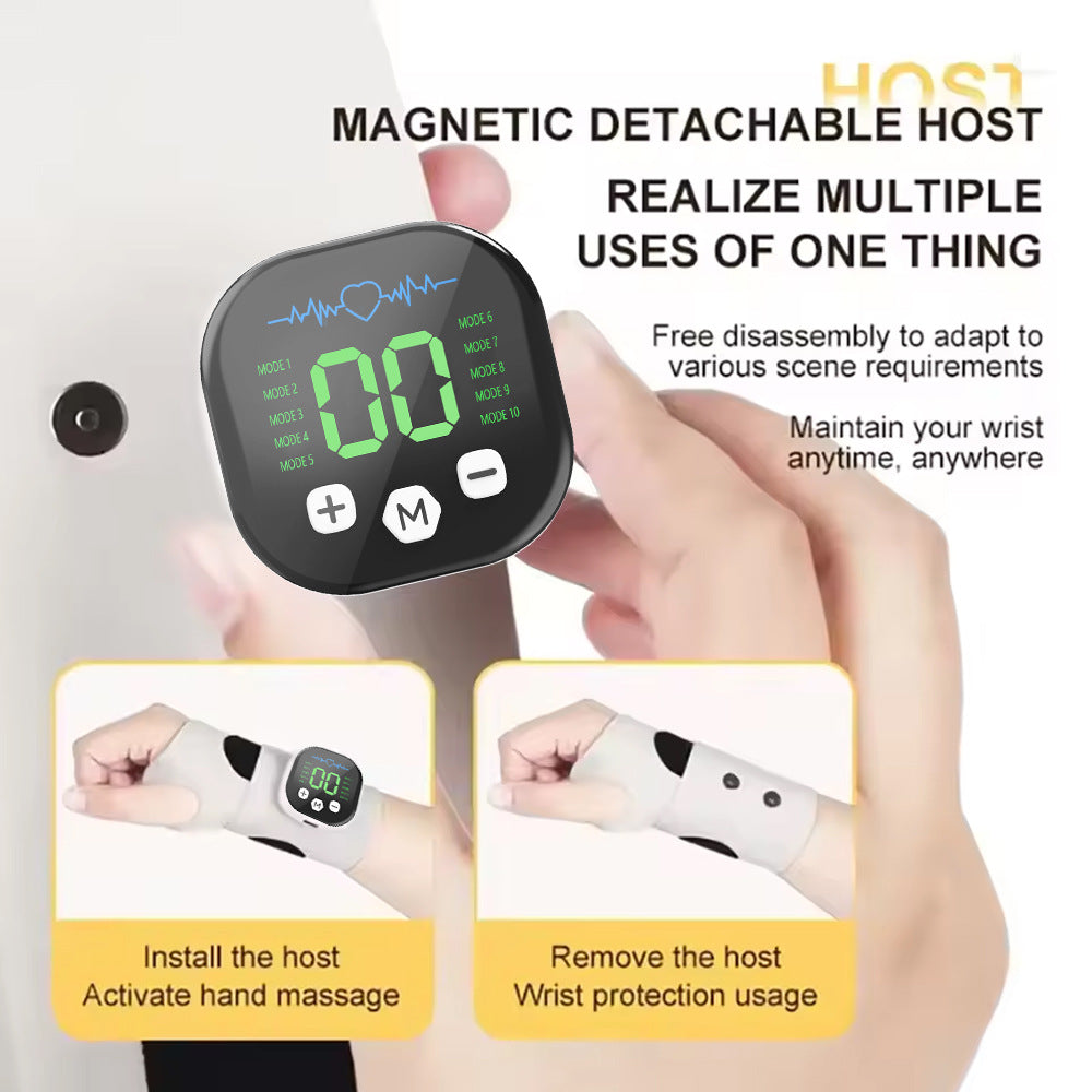 Smart Heated Wrist Support with Vibration Massage - 3 Heat Levels & 10 Modes for Comfort, Recovery & Daily V1107-CS-HWAMQ1