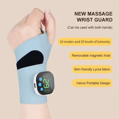 Smart Heated Wrist Support with Vibration Massage - 3 Heat Levels & 10 Modes for Comfort, Recovery & Daily V1107-CS-HWAMQ1