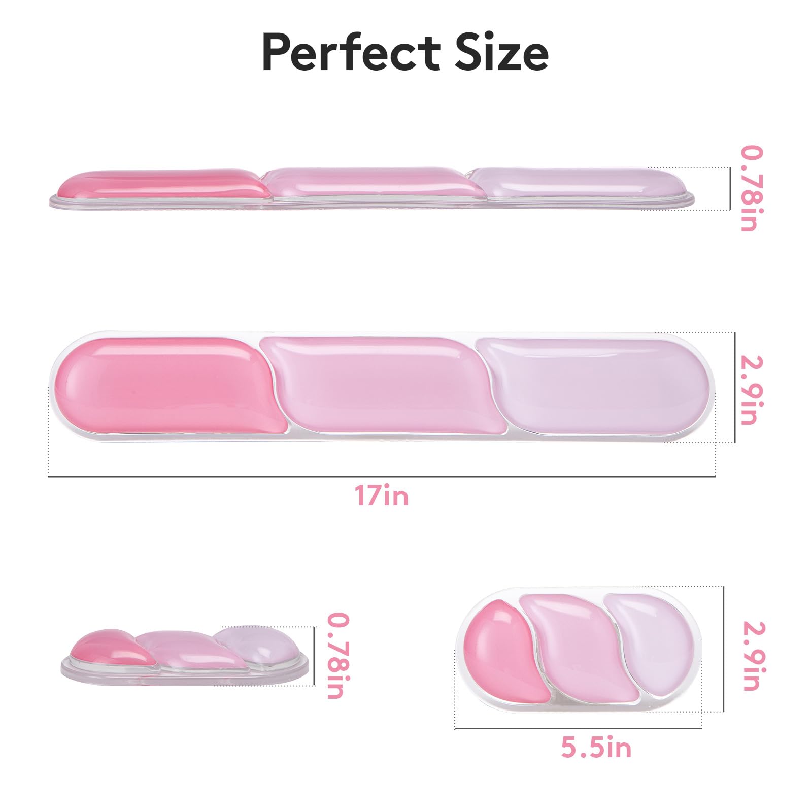 Ergonomic Gel Wrist Rest Set - Keyboard and Mouse Support Pad with Soft Cushioning for Office, Work, Gaming, V1107-CS-HWSBDF
