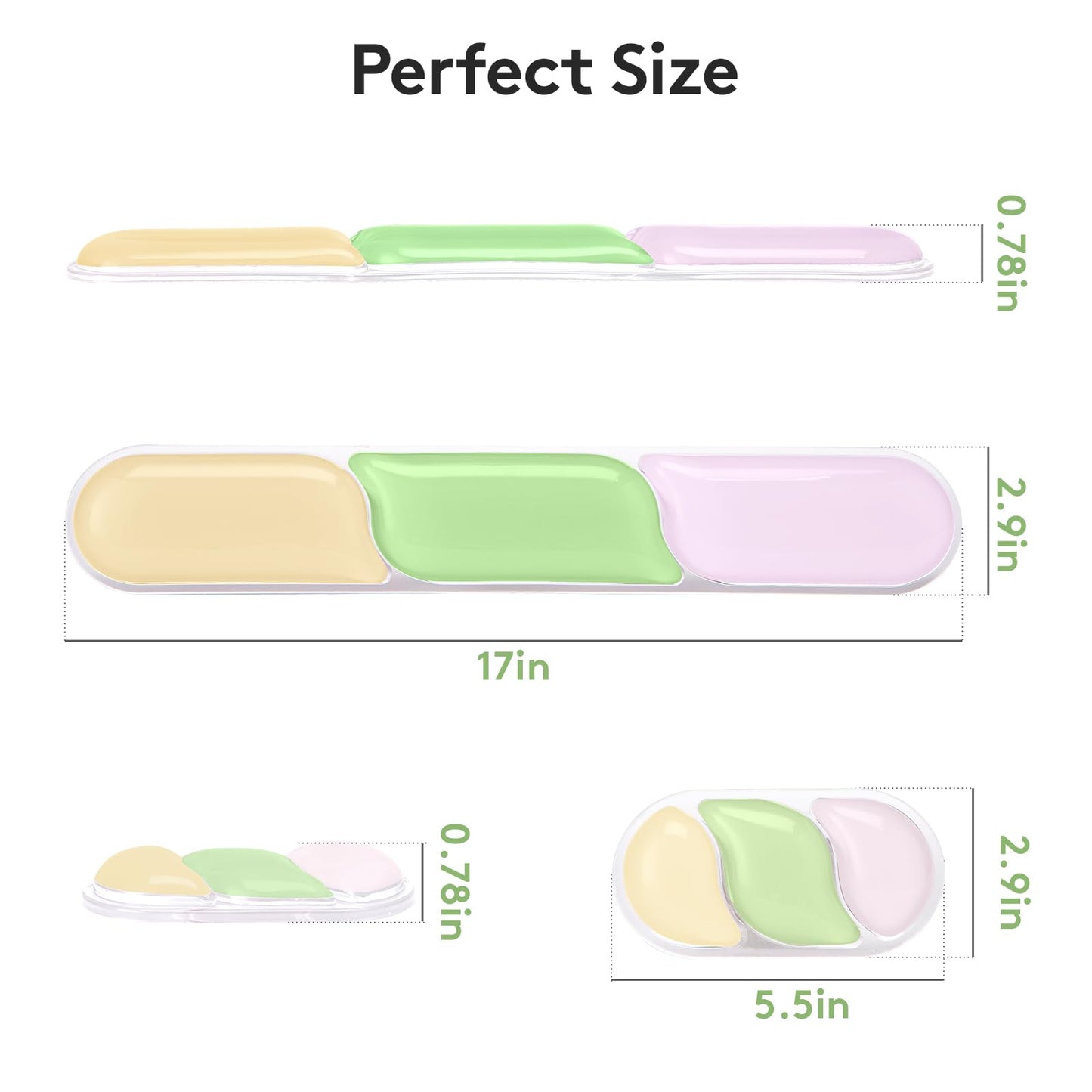 Ergonomic Gel Wrist Rest Set - Keyboard and Mouse Support Pad with Soft Cushioning for Office, Work, Gaming, V1107-CS-HWSBDFLC