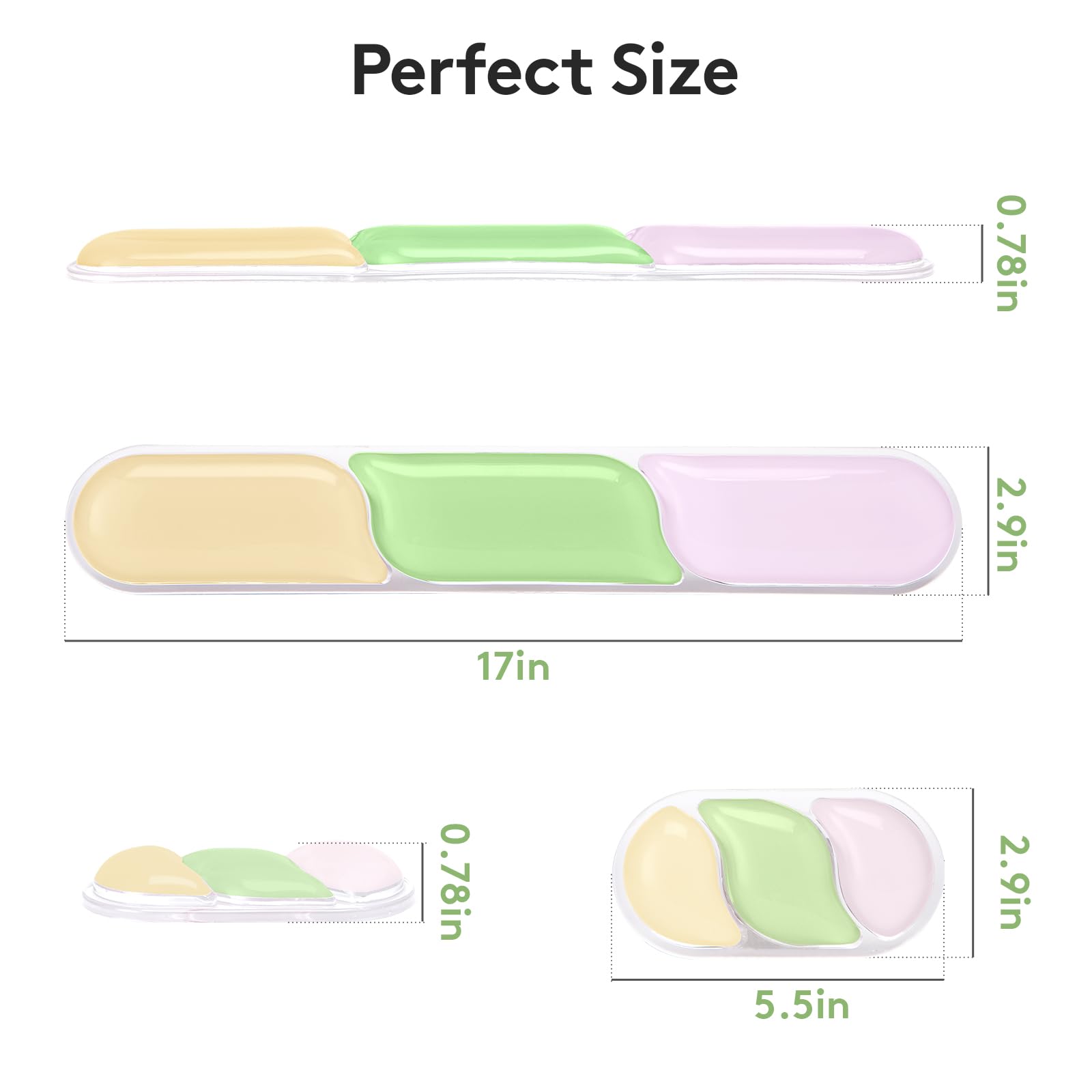 Ergonomic Gel Wrist Rest Set - Keyboard and Mouse Support Pad with Soft Cushioning for Office, Work, Gaming, V1107-CS-HWSBDFLC