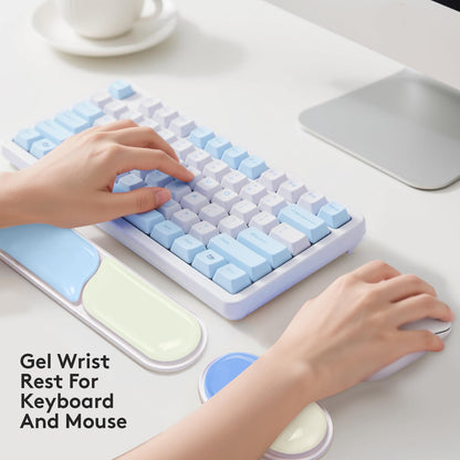 Ergonomic Gel Wrist Rest Set - Keyboard and Mouse Support Pad with Soft Cushioning for Office, Work, Gaming, V1107-CS-HWSBDL