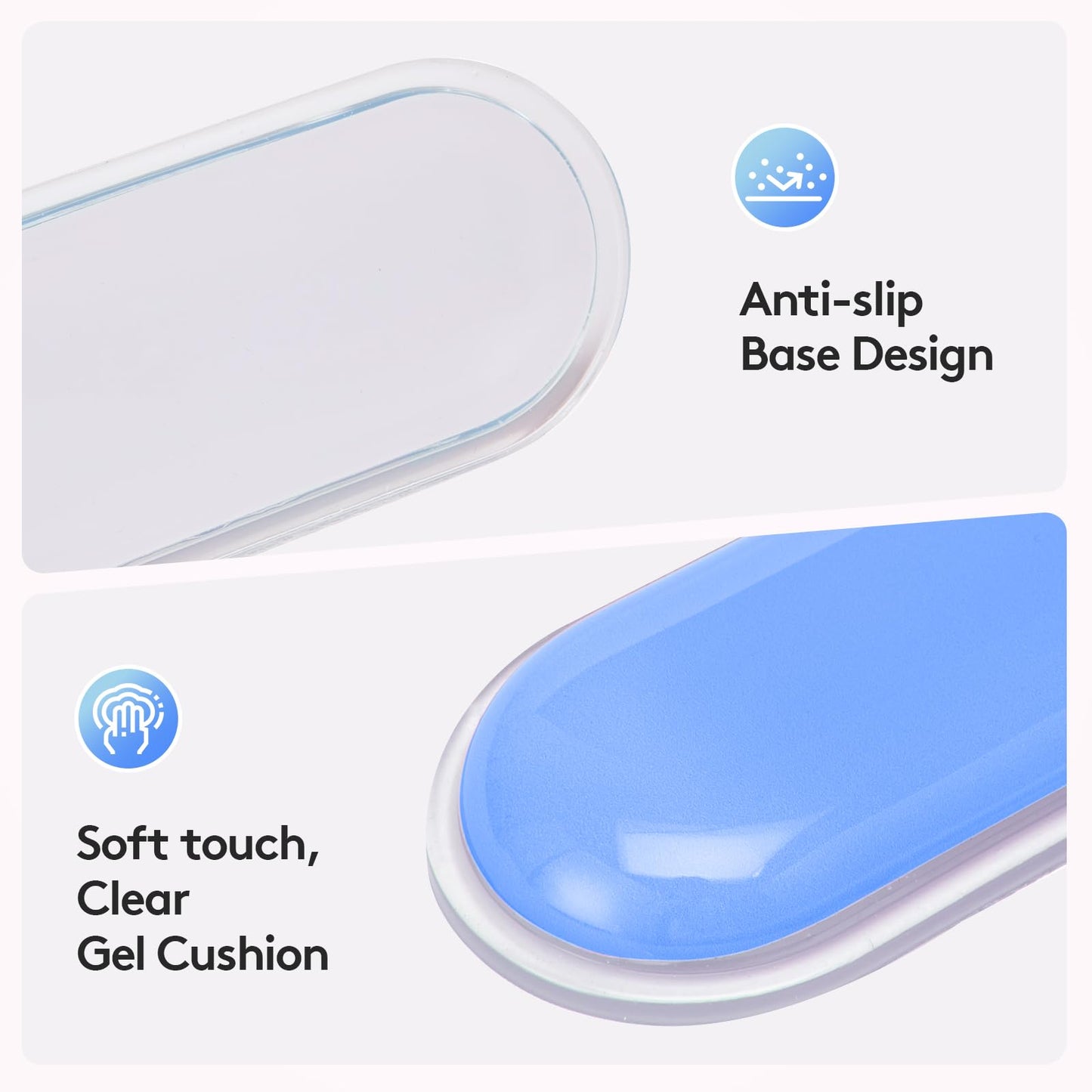 Ergonomic Gel Wrist Rest Set - Keyboard and Mouse Support Pad with Soft Cushioning for Office, Work, Gaming, V1107-CS-HWSBDL