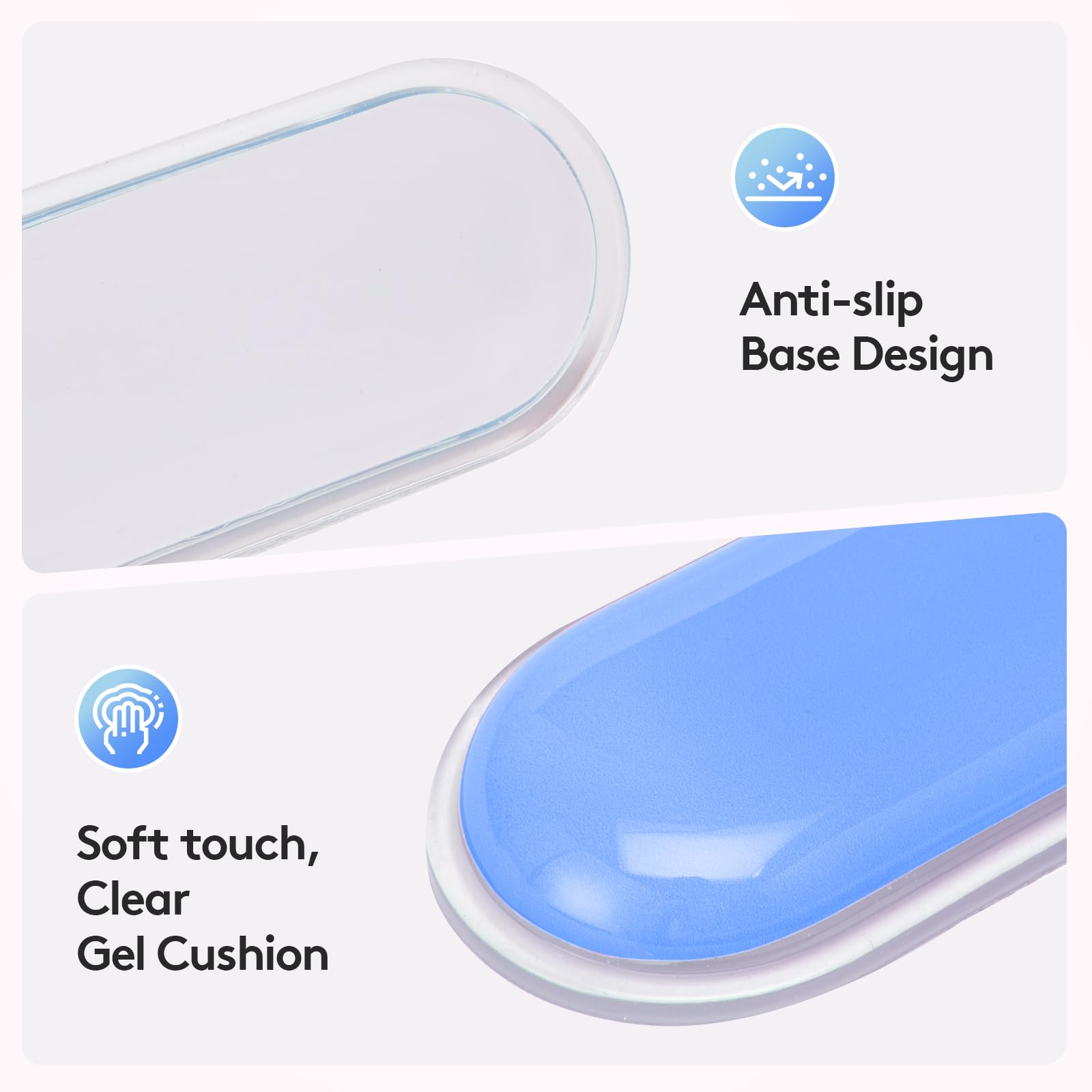 Ergonomic Gel Wrist Rest Set - Keyboard and Mouse Support Pad with Soft Cushioning for Office, Work, Gaming, V1107-CS-HWSBDL