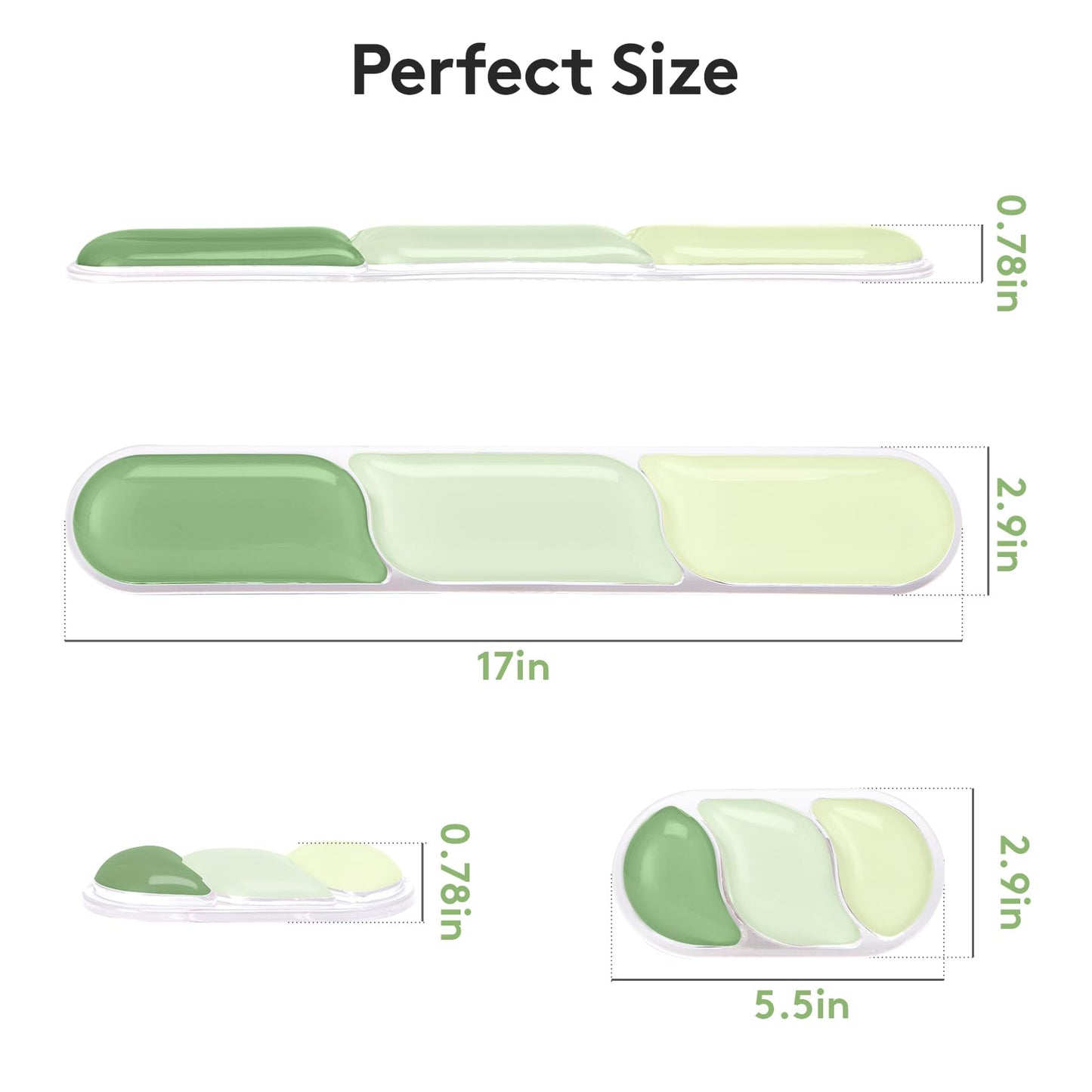 Ergonomic Gel Wrist Rest Set - Keyboard and Mouse Support Pad with Soft Cushioning for Office, Work, Gaming, V1107-CS-HWSBDLV