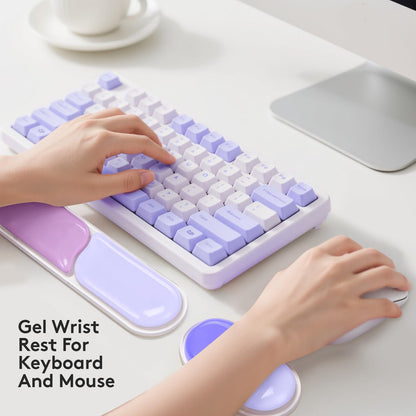 Ergonomic Gel Wrist Rest Set - Keyboard and Mouse Support Pad with Soft Cushioning for Office, Work, Gaming, V1107-CS-HWSBDZ