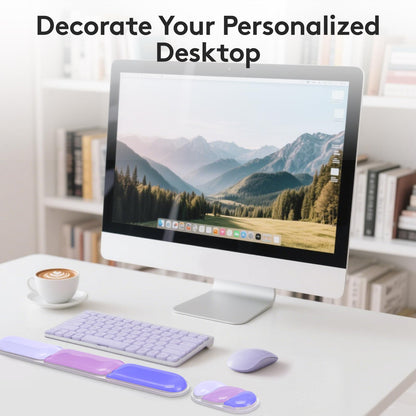Ergonomic Gel Wrist Rest Set - Keyboard and Mouse Support Pad with Soft Cushioning for Office, Work, Gaming, V1107-CS-HWSBDZ