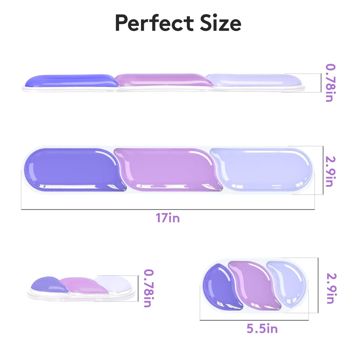 Ergonomic Gel Wrist Rest Set - Keyboard and Mouse Support Pad with Soft Cushioning for Office, Work, Gaming, V1107-CS-HWSBDZ