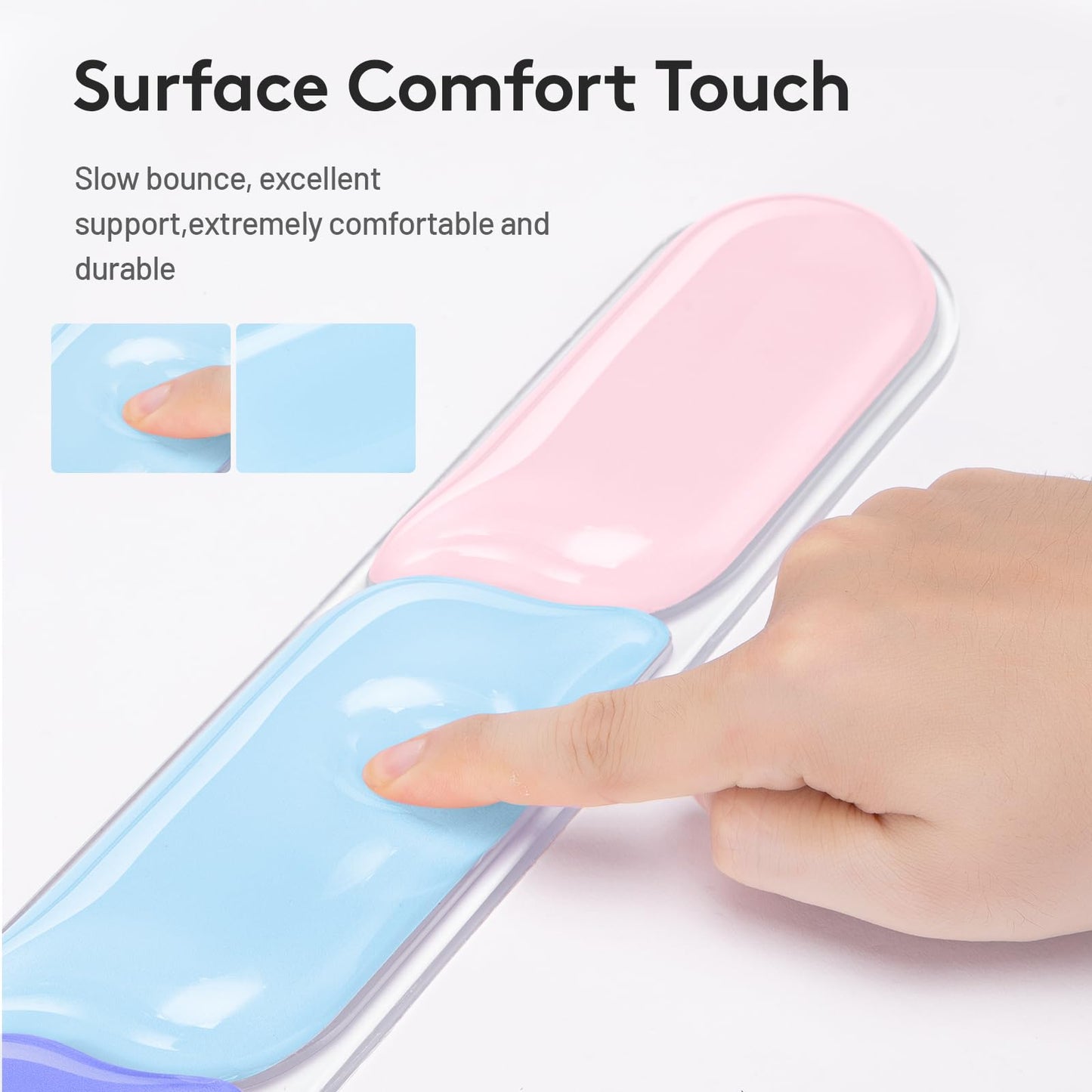Ergonomic Gel Wrist Rest Set - Keyboard and Mouse Support Pad with Soft Cushioning for Office, Work, Gaming, V1107-CS-HWSBDZLF