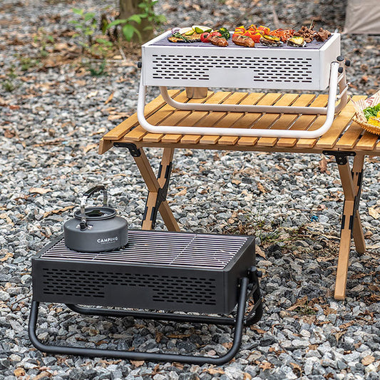 Portable Charcoal Grill with Foldable Legs & Stainless Steel Grate - Compact Outdoor BBQ for Camping, Picnics V1107-CS-HWTKL