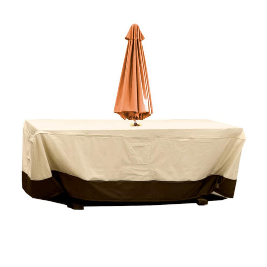 Patio Table & Chair Cover with Umbrella Hole: Water-Resistant Outdoor Furniture Cover for Rectangular/Oval V1107-CS-HWZYZ