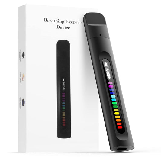 Portable Smart Breathing Trainer - Rechargeable Respiratory Exercise Device with LED Progress Bar | Boost V1107-CS-HXXLQ