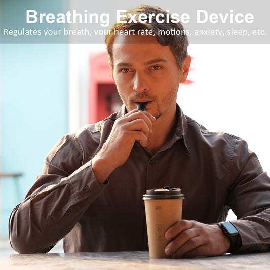Portable Smart Breathing Trainer - Rechargeable Respiratory Exercise Device with LED Progress Bar | Boost V1107-CS-HXXLQ