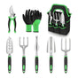 Complete 8-Piece Garden Tool Set with Carry Bag - Stainless Steel & Aluminum Tools for Digging, Pruning, V1107-CS-HYGJ