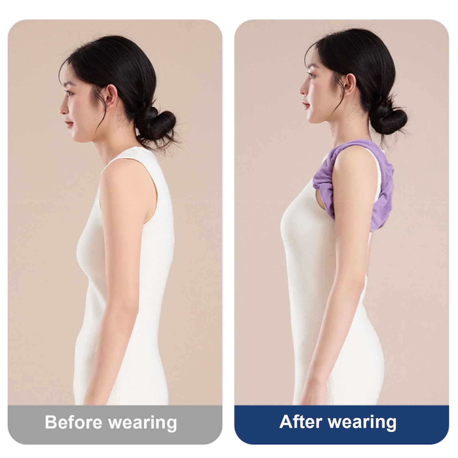 Sleep Posture Corrector for Women and Men - Shoulder Alignment Belt with Soft Cushion, Nighttime Back Support V1107-CS-JBJZQD