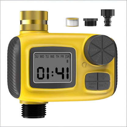 Smart Outdoor Watering Timer with Rain Delay & Manual Mode - Automatic Garden Irrigation Controller for Lawn, V1107-CS-JHDSQ