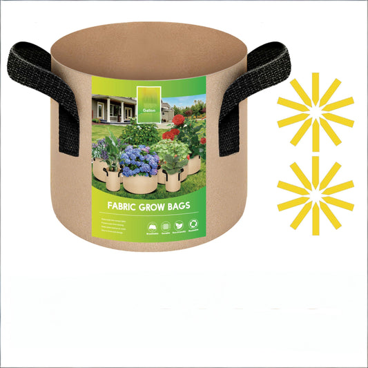 10-Pack 3-Gallon Fabric Grow Bags - Heavy-Duty Breathable Non-Woven Plant Pots with Handles for Vegetables, V1107-CS-JHMZZHD3