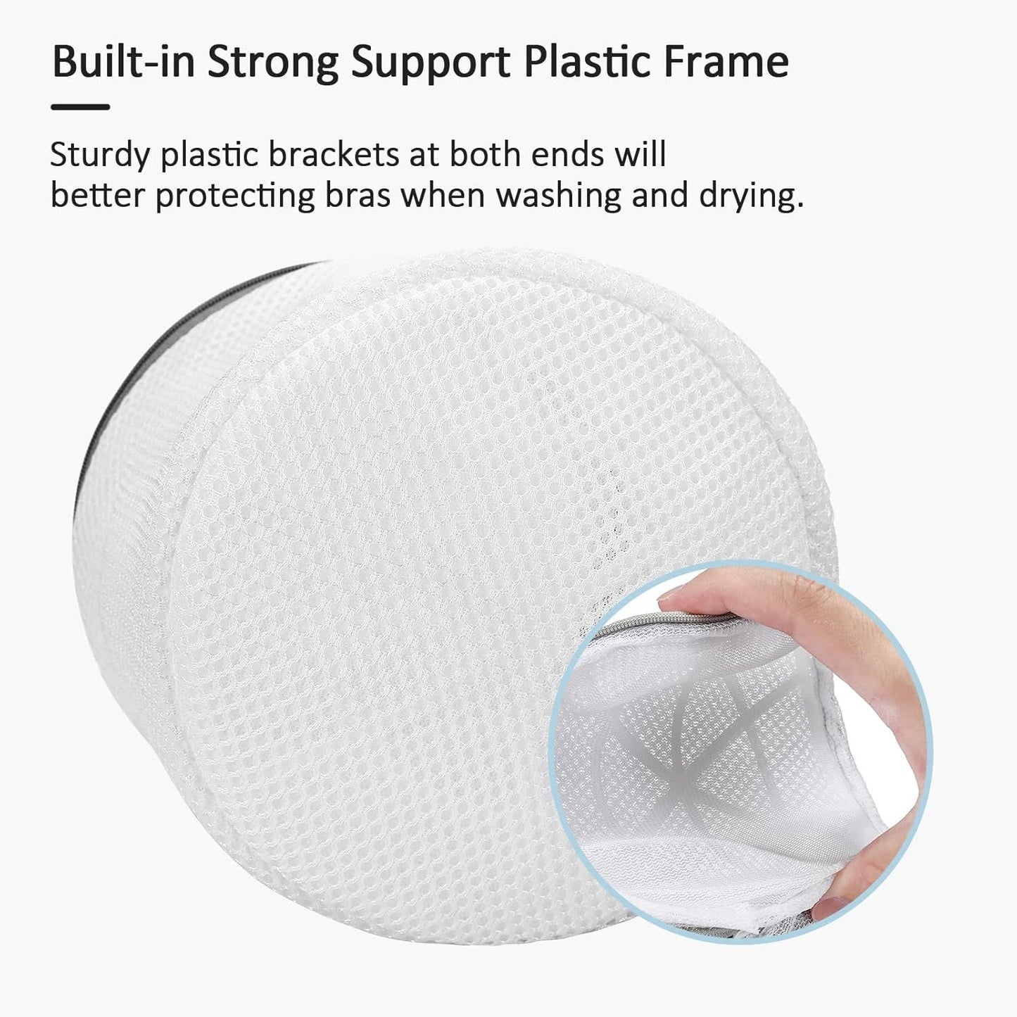 3-Pack Bra Laundry Wash Bags with Support Frame, Delicate Lingerie Mesh Bags for Machine Washing, V1107-CS-JHNYXYD