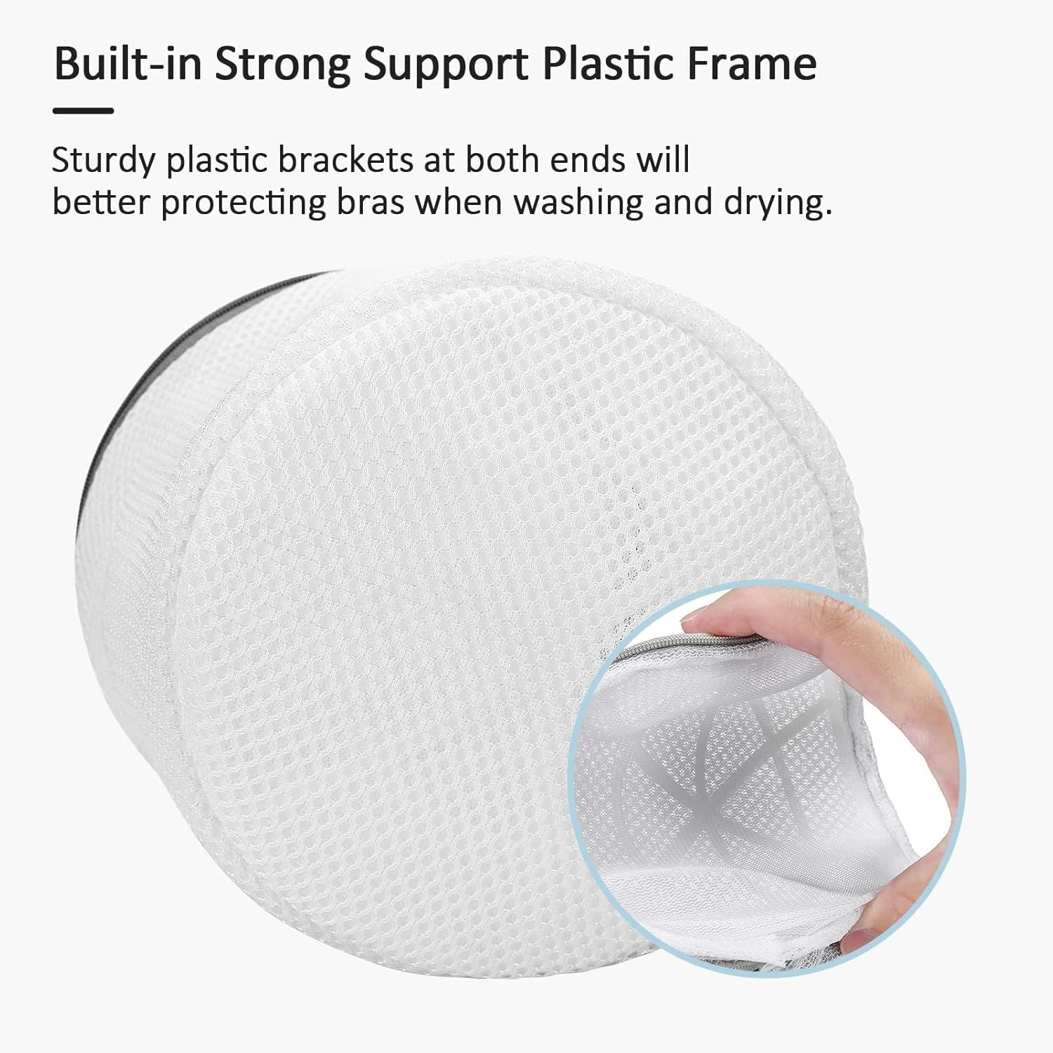 3-Pack Bra Laundry Wash Bags with Support Frame, Delicate Lingerie Mesh Bags for Machine Washing, V1107-CS-JHNYXYD