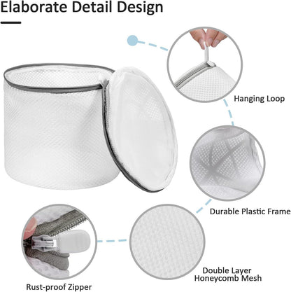 3-Pack Bra Laundry Wash Bags with Support Frame, Delicate Lingerie Mesh Bags for Machine Washing, V1107-CS-JHNYXYD