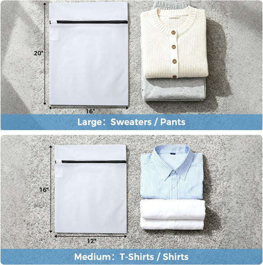 6-Pack Fine Mesh Laundry Bags with Reinforced Zipper, Delicate Garment Washer for Lingerie, Sweaters, Shirts V1107-CS-JHXWXYD