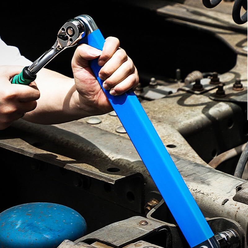 Blue Offset Extension Wrench Set - 15.35" Long, 1/4", 3/8", 1/2" Square Drive Adapters & 1/4" Socket | Ideal V1107-CS-JLYCBS
