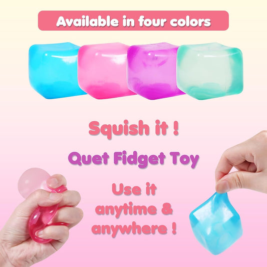 3-Pack Squishy Stress Cube Fidget Toys, Slow Rising Gel Sensory Squeeze Blocks for Anxiety Relief, Quiet Desk V1107-CS-JYFK