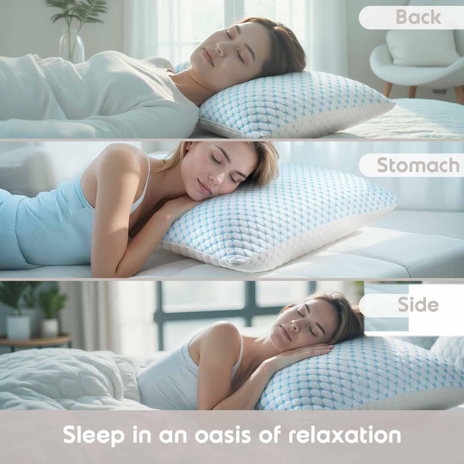 King Size Cooling Pillow with Shredded Memory Foam & Gel Infusion - Adjustable Loft, Breathable Dual-Sided V1107-CS-JYMLZK