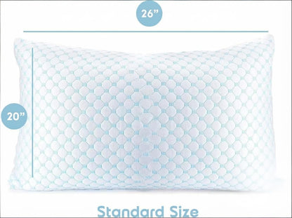 Standard Size Cooling Pillow with Shredded Memory Foam & Gel Infusion - Adjustable Loft, Breathable V1107-CS-JYMLZS