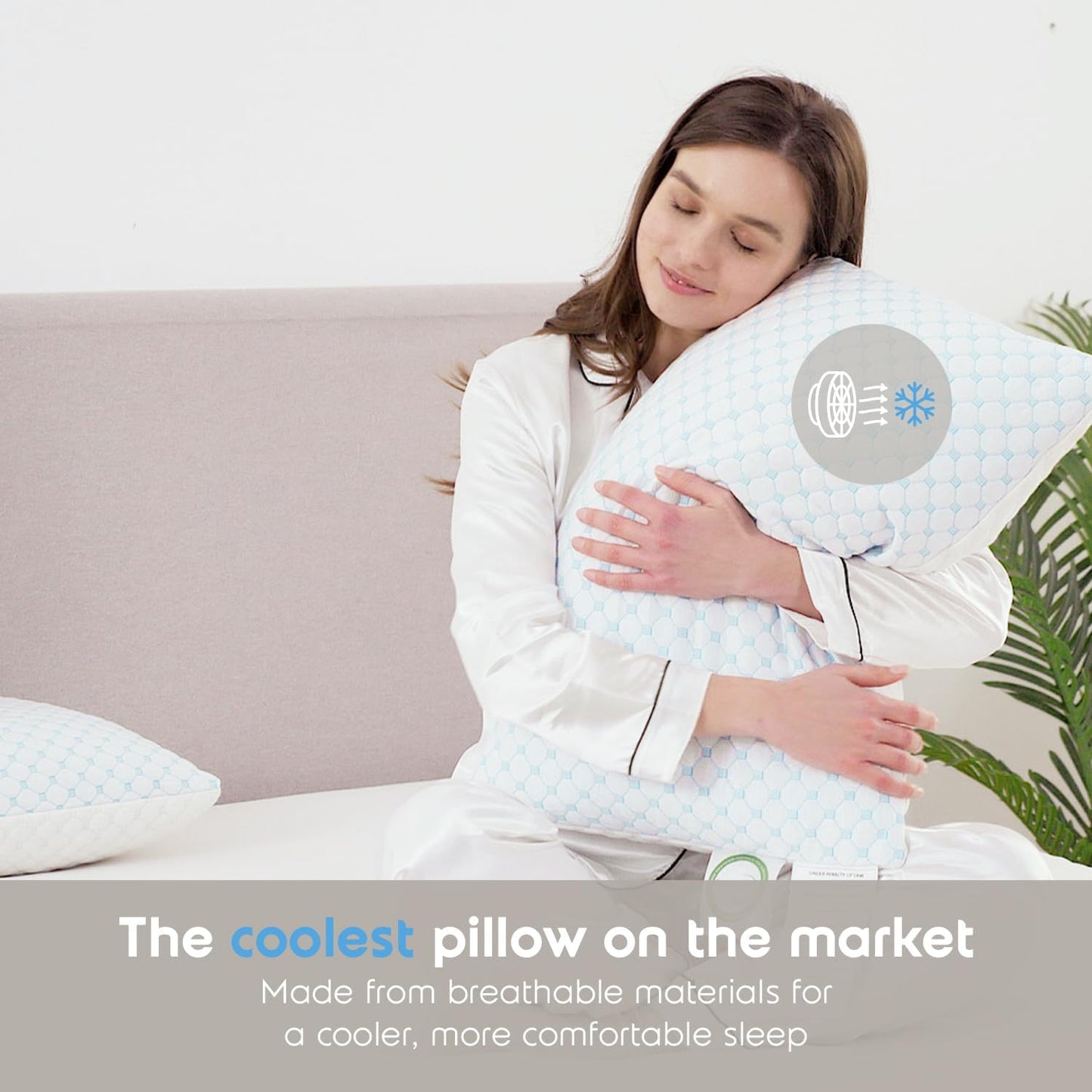 Standard Size Cooling Pillow with Shredded Memory Foam & Gel Infusion - Adjustable Loft, Breathable V1107-CS-JYMLZS