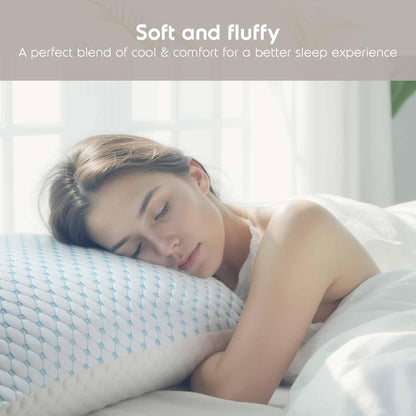 Standard Size Cooling Pillow with Shredded Memory Foam & Gel Infusion - Adjustable Loft, Breathable V1107-CS-JYMLZS