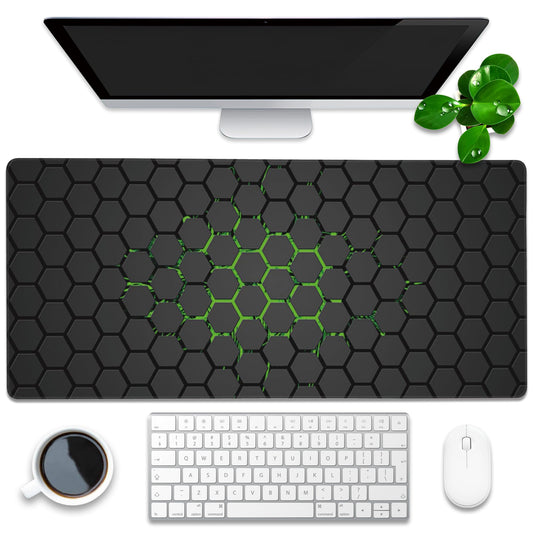 Extra Large Gaming Mouse Pad with Hexagonal Design - Anti-Slip Desk Mat for Keyboard, Mouse & Office Use, V1107-CS-KJSBD