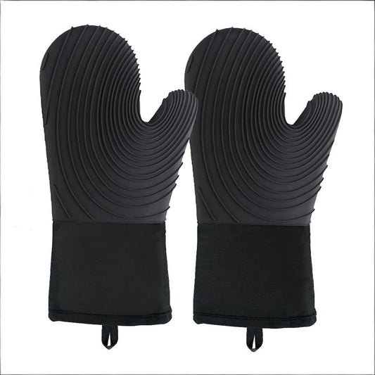 Premium Silicone Oven Mitts - Heat Resistant Up to 500 degrees F, Non-Slip Grip, Easy to Clean, Food Grade & V1107-CS-KXSTHE