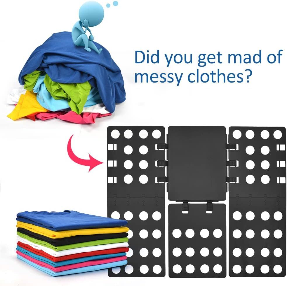 Adjustable Clothes Folding Board for T-Shirts, Pants & Towels, Durable PP Plastic Laundry Organizer with V1107-CS-LRDYBH