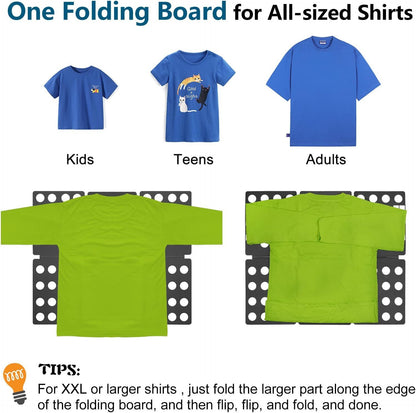 Adjustable Clothes Folding Board for T-Shirts, Pants & Towels, Durable PP Plastic Laundry Organizer with V1107-CS-LRDYBH